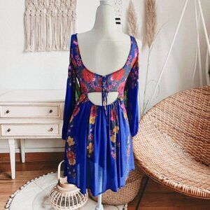 Free People 'Penny Lover' Bohemian Cold Shoulder Cutout Flowy Dress